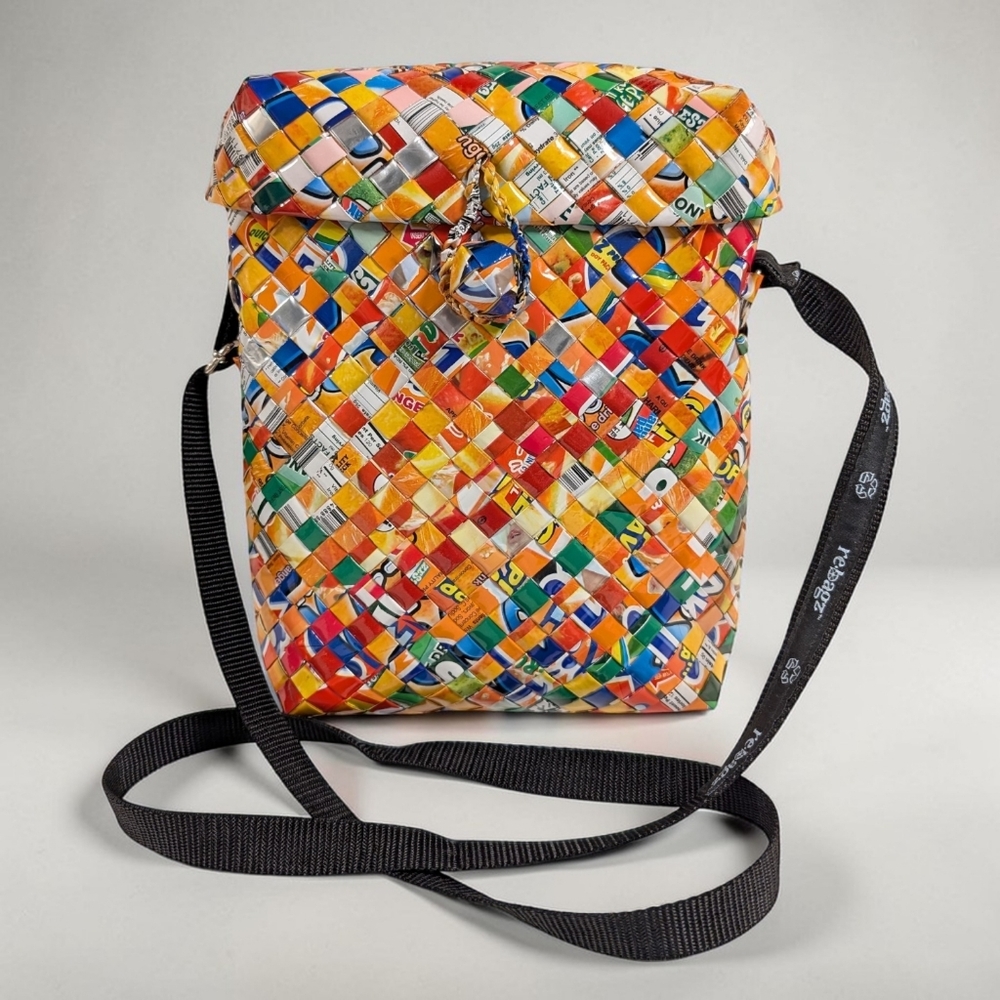 Half the Sky Re-Bags Recycled Juice Pouch Crossbody Bag Fair Trade Handmade